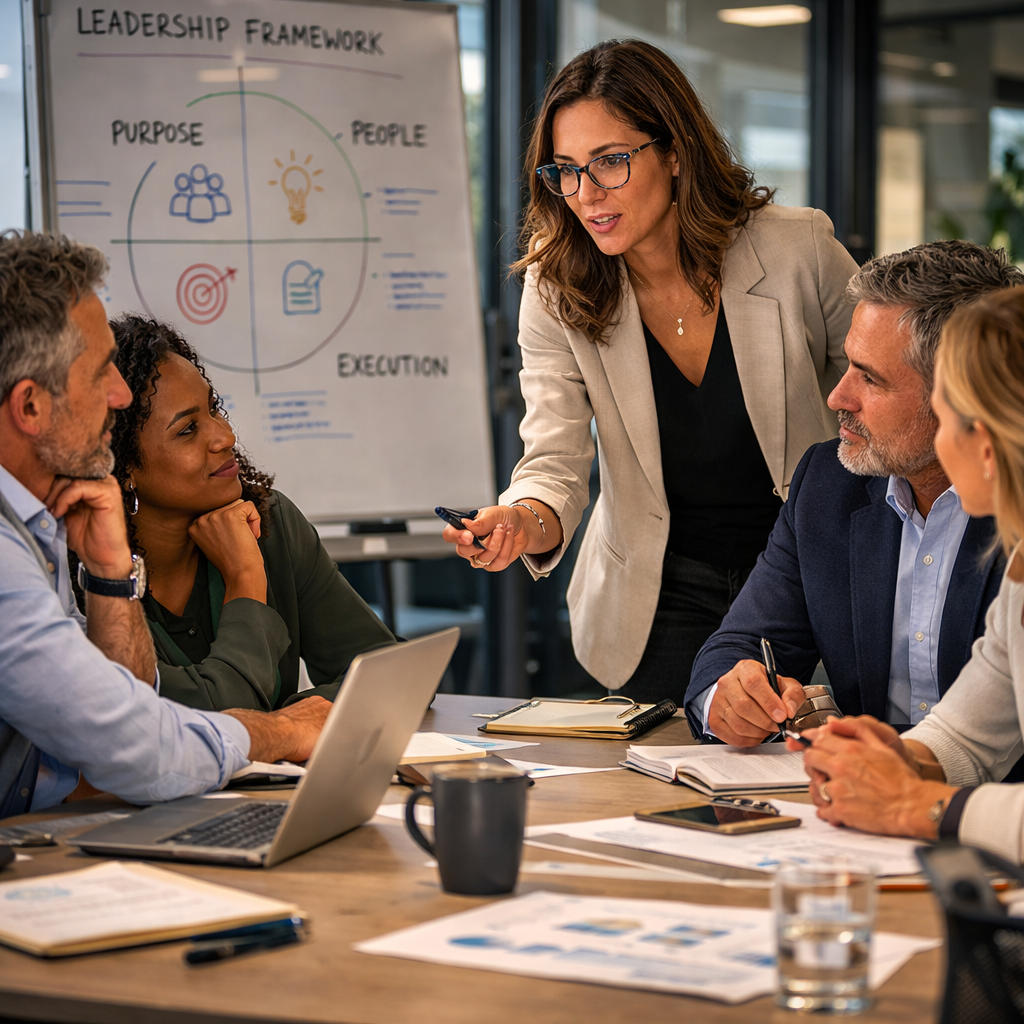 Senior leaders participating in a strategy workshop