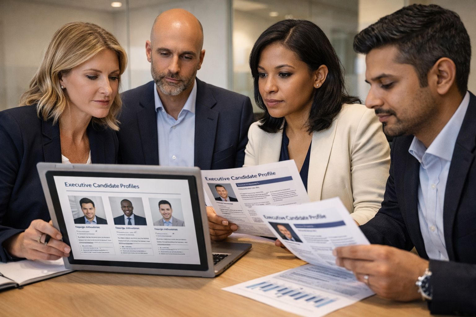 Talent acquisition team reviewing candidate strategy
